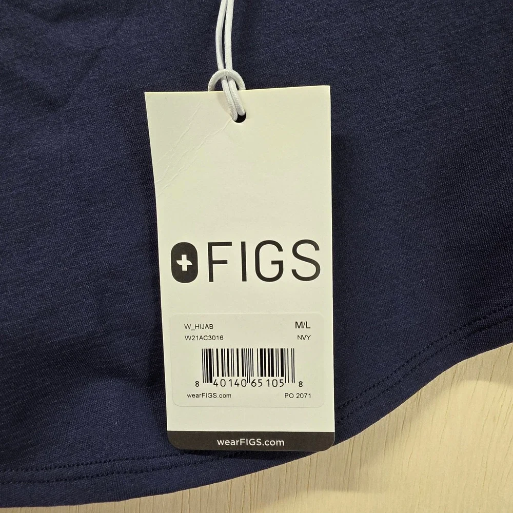 FIGS Navy Blue Seamless Hijab W21AC3016 Medical Scrubs Head Cover Womens M/L NEW